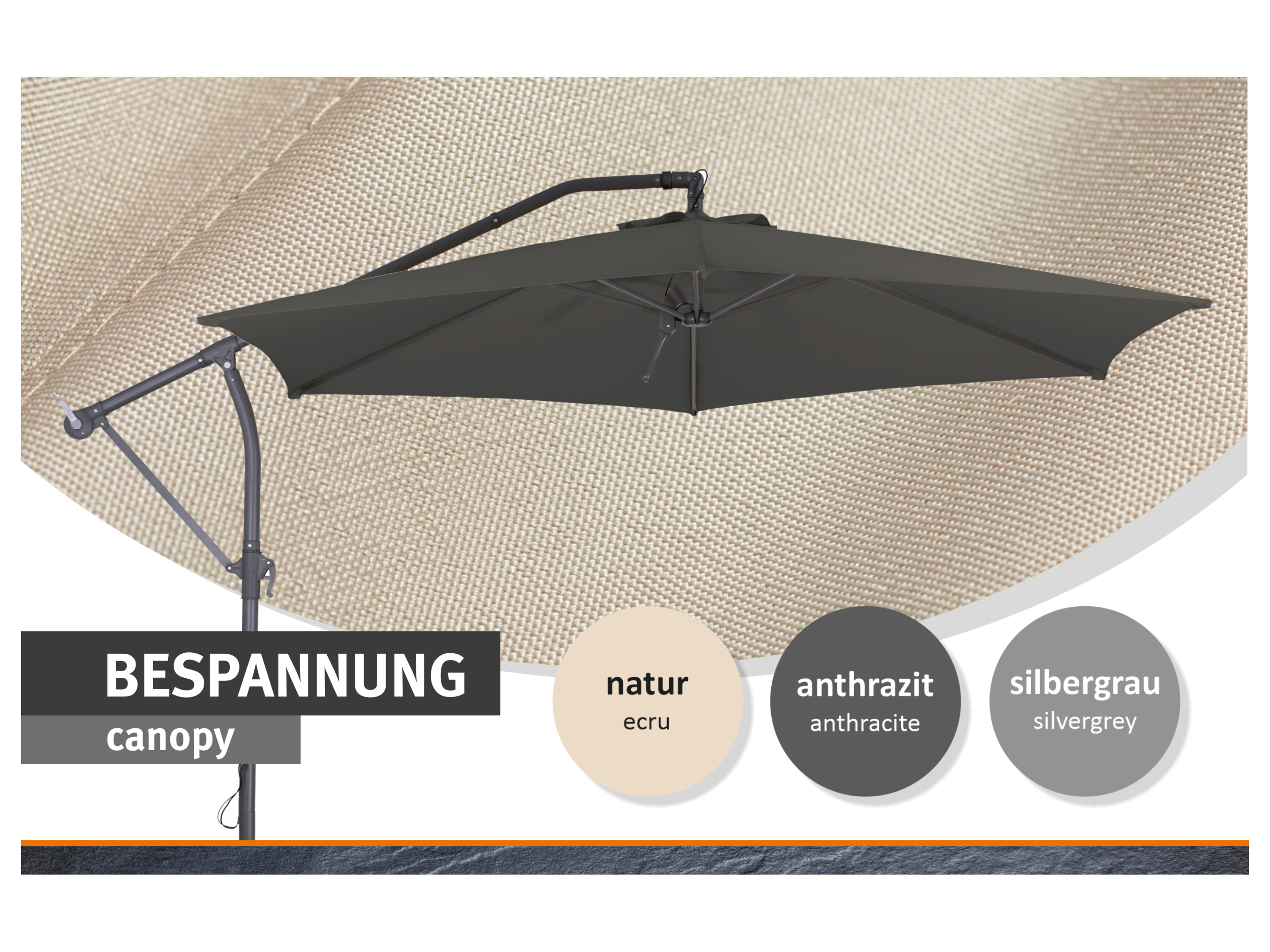 Thumbnail - Schneider Sonnenschirm »Palmera 300«, inkl. Schutzhülle (Anthrazit)