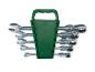 Satz Ratschenschlüssel in einem grünen Halter