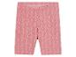 Rosa Shorts mit stilisiertem Blattmuster.
