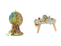 LUPILU® Holz Motorikbaum und Spieltisch mit Waldmotiv.