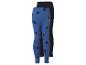 Zwei Kinderleggings: eine blaue mit Herzchenmuster und eine einfarbige dunkelblaue.