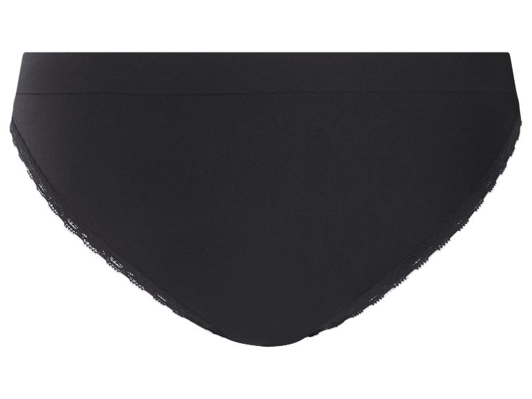 Schwarzer Slip mit Spitzenbesatz
