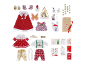 Weihnachts-Adventskalender für Puppen mit Kleidung und Zubehör.