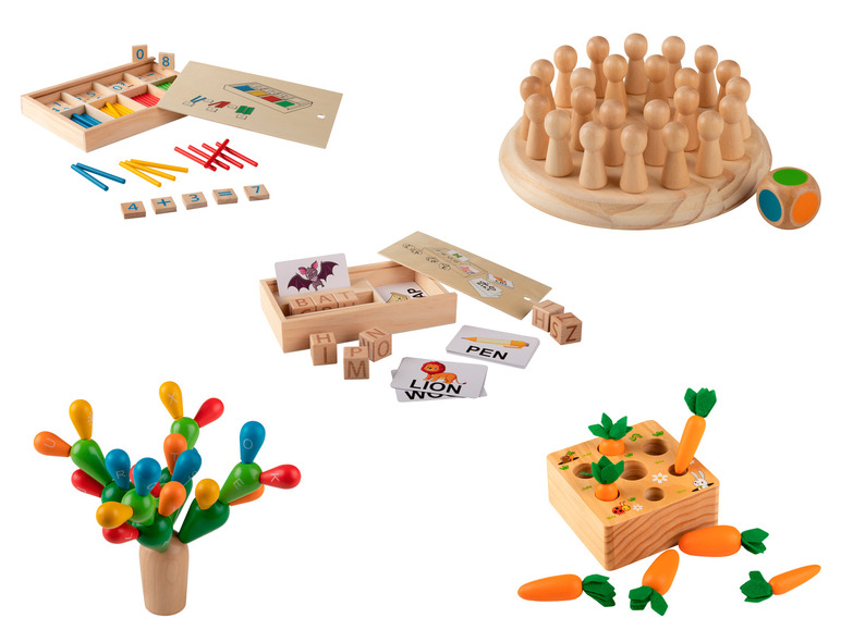 Gehe zu Vollbildansicht: Playtive Holz-Motorik-Spielzeug, nach Montessori-Art - Bild 1