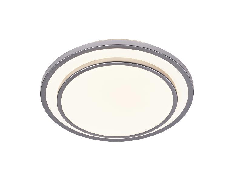 Runde Deckenleuchte mit zwei grauen Ringen und einer weißen Lichtplatte