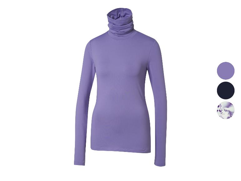 Lila Rollkragenpullover mit langen Ärmeln und Farboptionen.