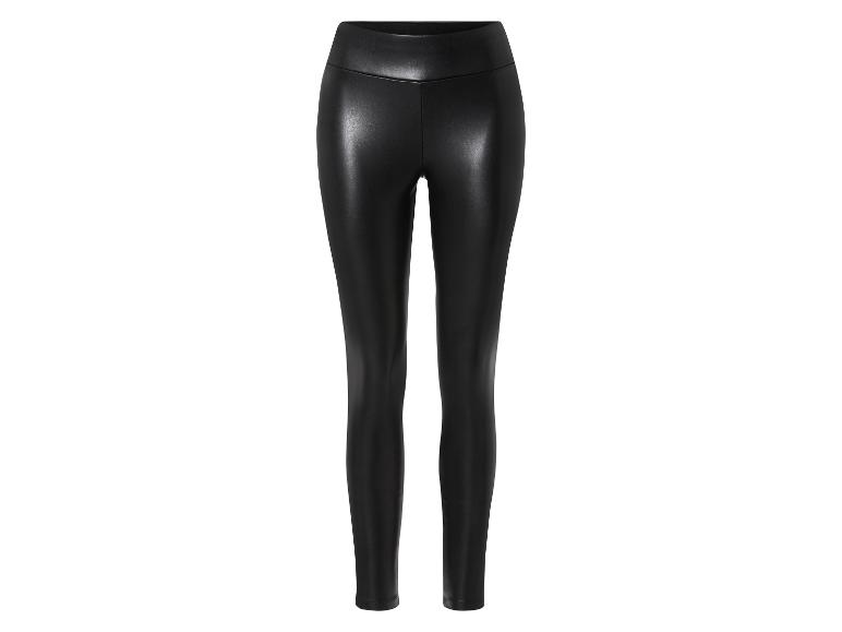 Schwarze Lederleggings für Damen.