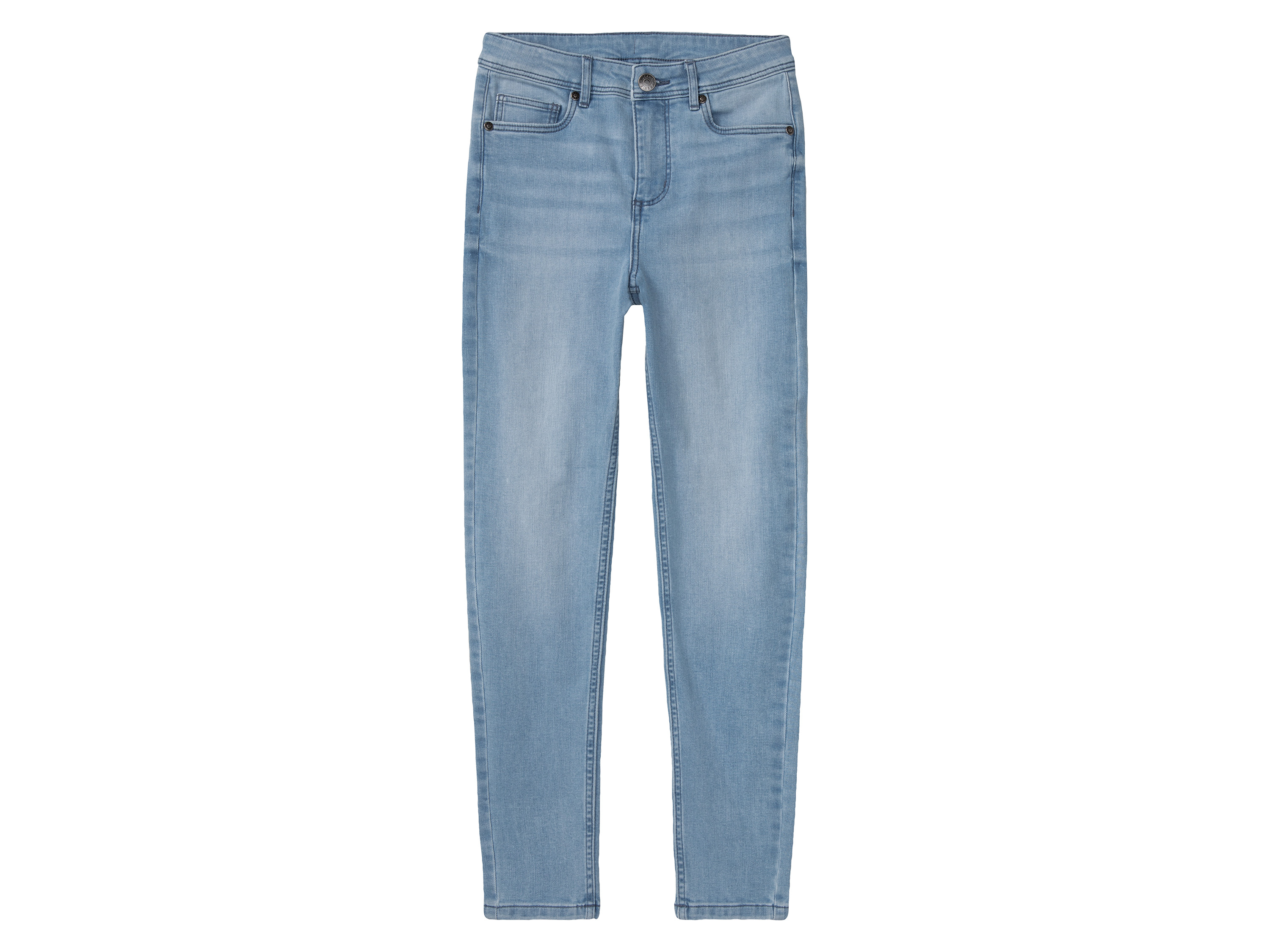pepperts!® Kinder Mädchen Jeans Skinny (Hellblau, 164)““ | Farbe: blau, hellblau Passform: Super Skinny Fit Material: 86 % Baumwolle, 12 % Polyester, 2 % Elasthan Pflegehinweise Waschen bei max. 40°C Nicht bleichen Schonende Trocknung im Wäschetrockner bei max. 60°C Bügeln bis 110 °C (Stufe 1). Kein Bügeln mit Dampf Nicht trockenreinigen Größen 134 – 164 Meine Lidl-Größe – so einfach gehts Einfach den Lidl-Größenrechner besuchen. Für deine Personengruppe und Produktgruppe die gemessenen Körpermaße eintragen und dann den Berechnen-Button betätigen. Schon wird dir deine Größe angezeigt.““