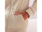Beige Hoodie mit Reißverschluss und Tasche