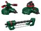 Drei Parkside-Sprinkler für den Garten: ein rotierender, ein kreisförmiger und einer mit langem Arm.