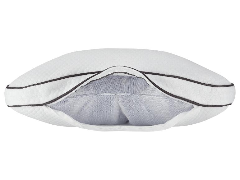 Memory-Schaum-Kissen mit geöffnetem Reißverschluss.