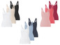 Sechs verschiedene Tanktops mit Spitze.