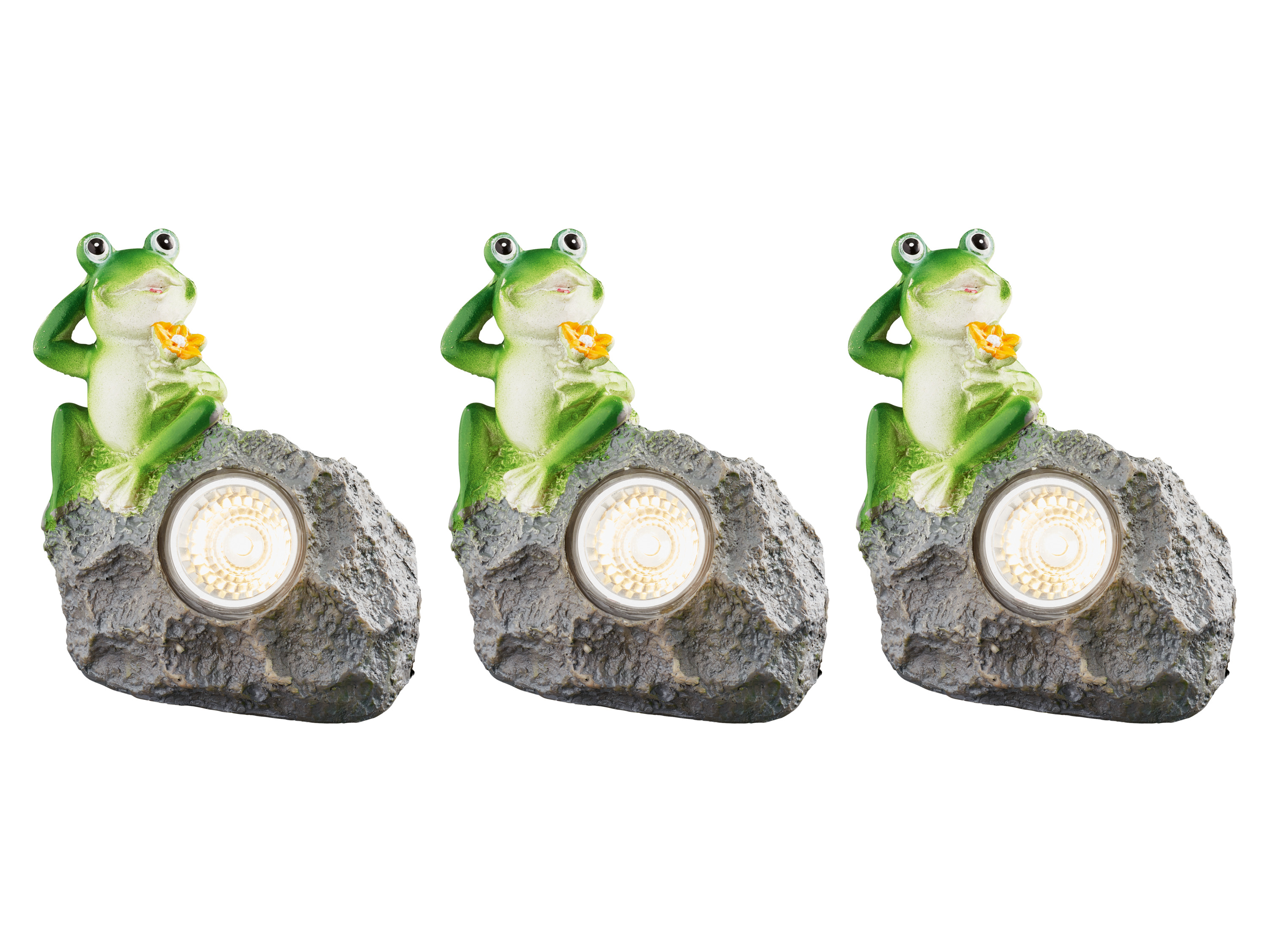 Thumbnail - LIVARNO home Solarsteinleuchte (3 Stück grau mit Frosch)
