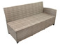 Ein graues Rattan-Lounge-Set mit einer Bank