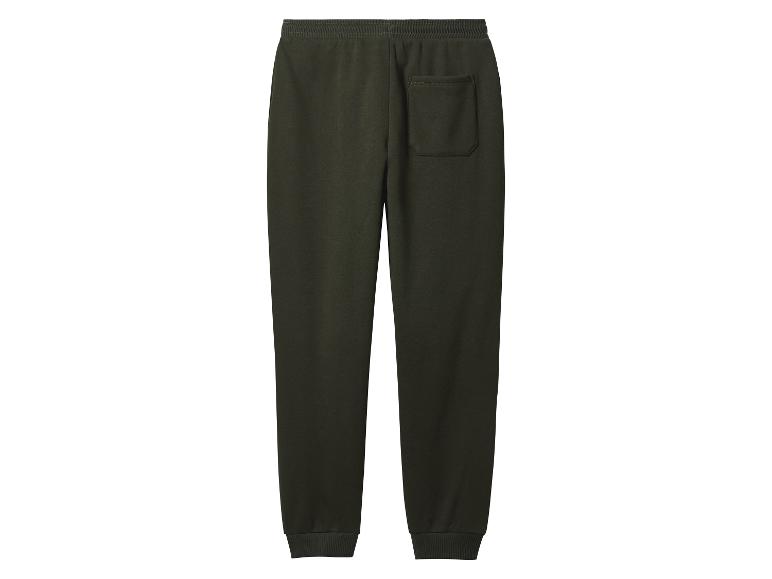 Dunkelgrüne Jogginghose mit elastischem Bund und einer Gesäßtasche.