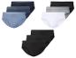 Drei Sets Herrenslips in Blau, Schwarz, Weiß und Grau