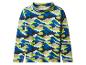 Langarmshirt mit Stehkragen und farbenfrohem Camouflage-Muster.