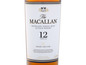 Eine Flasche Macallan 12 Jahre alter Single Malt Scotch Whisky, gereift in Sherry-Eichenfässern.