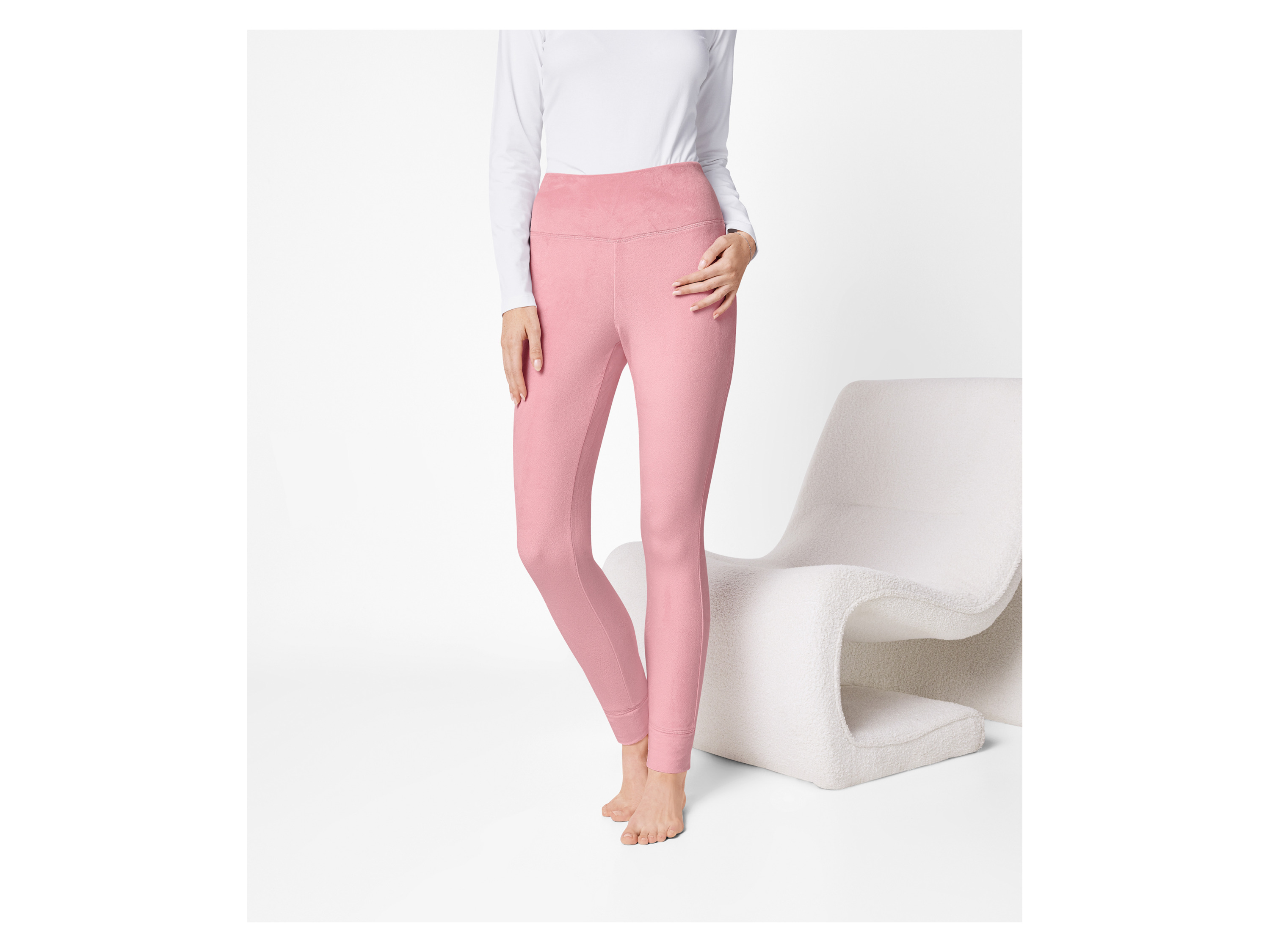 ESMARA® Damen Leggings Velour (Rosa, L(44/46)) – Bild 2 von 3