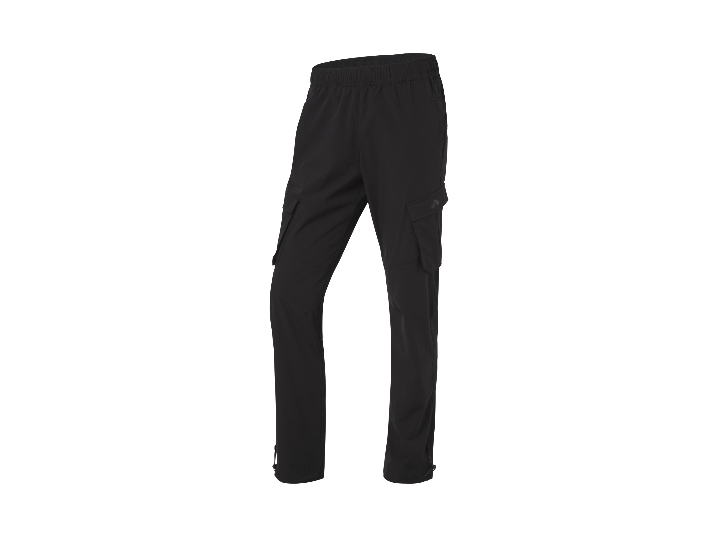 CRIVIT Herren Hose Outdoor (Schwarz, 54)““ | schwarz Muster: – Detail: elastischer Bund mit Bindeband, seitliche Eingrifftaschen, Taschen am Bein, weitenverstellbare Beinabschlüsse
