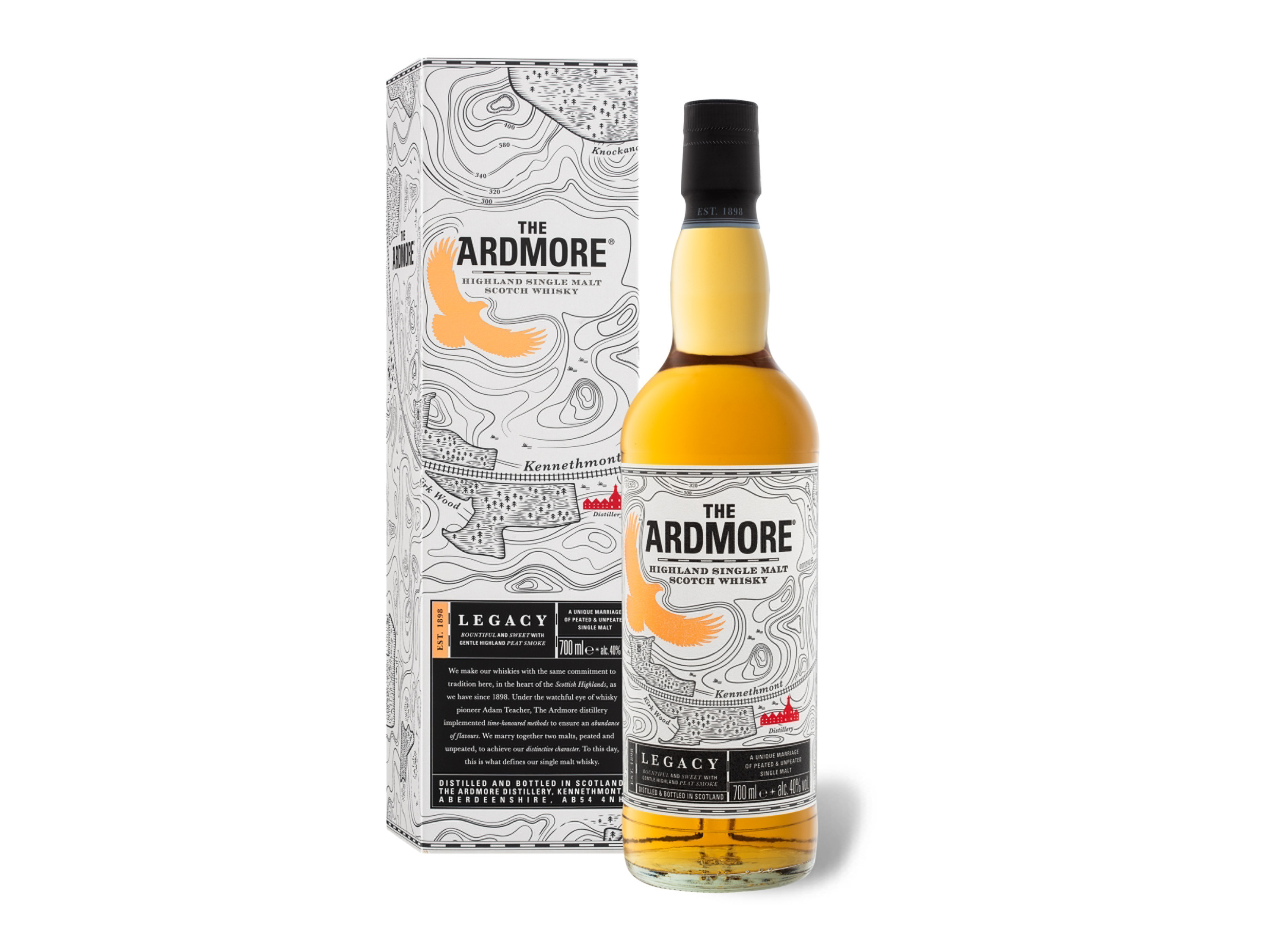 THE ARDMORE Legacy Highland Single Malt Scotch Whisky 40% Vol""