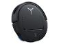 Schwarzer runder Saugroboter mit Bedientasten oben