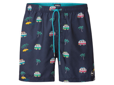 Happy Shorts - Herren Badeshorts, im sommerlichen Design, mit Peaching-Effekt (tropical, XL)