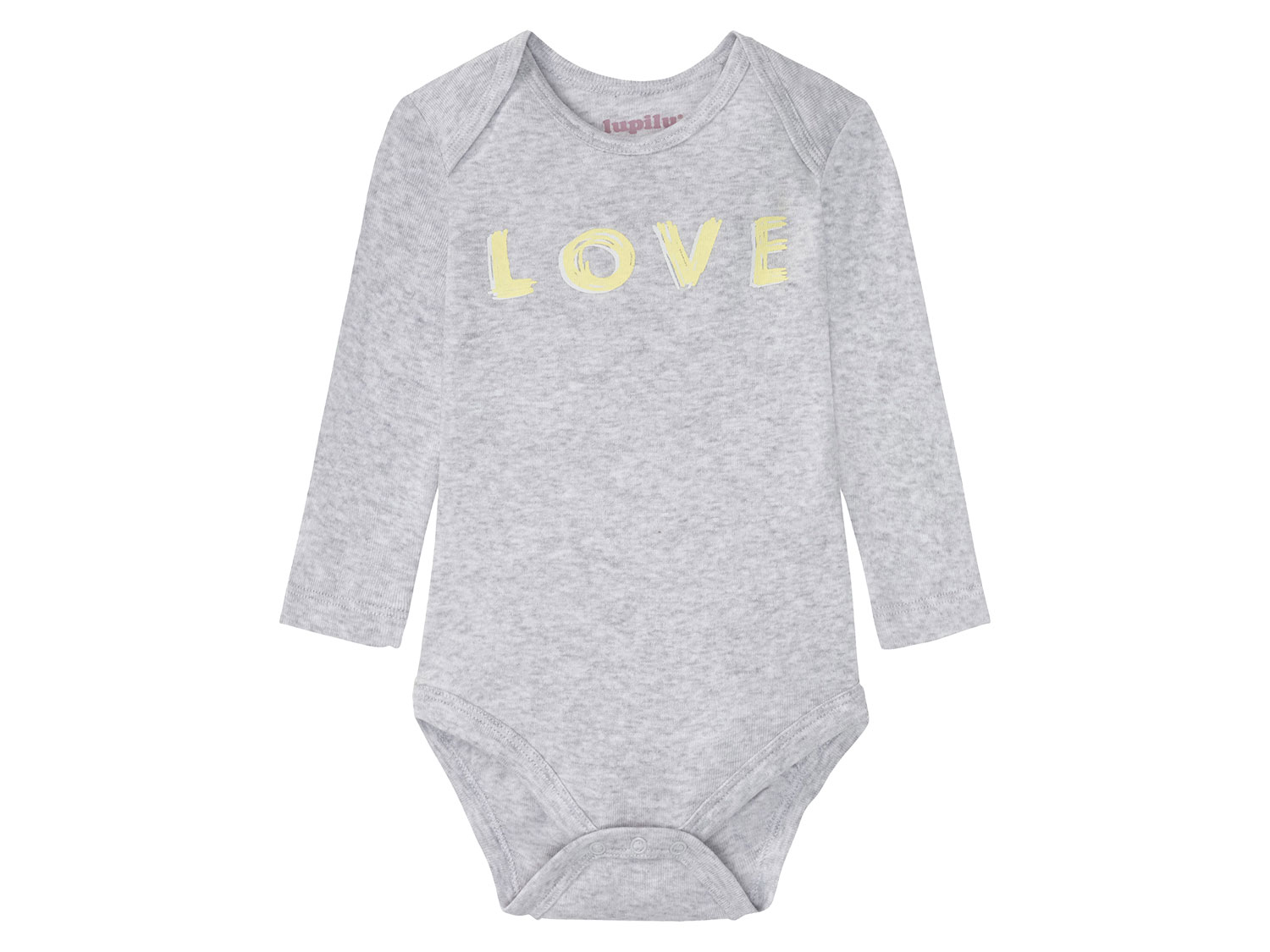 LUPILU® Baby Bodies (grau/gelb/mint/weiß, 74/80) – Bild 2 von 4
