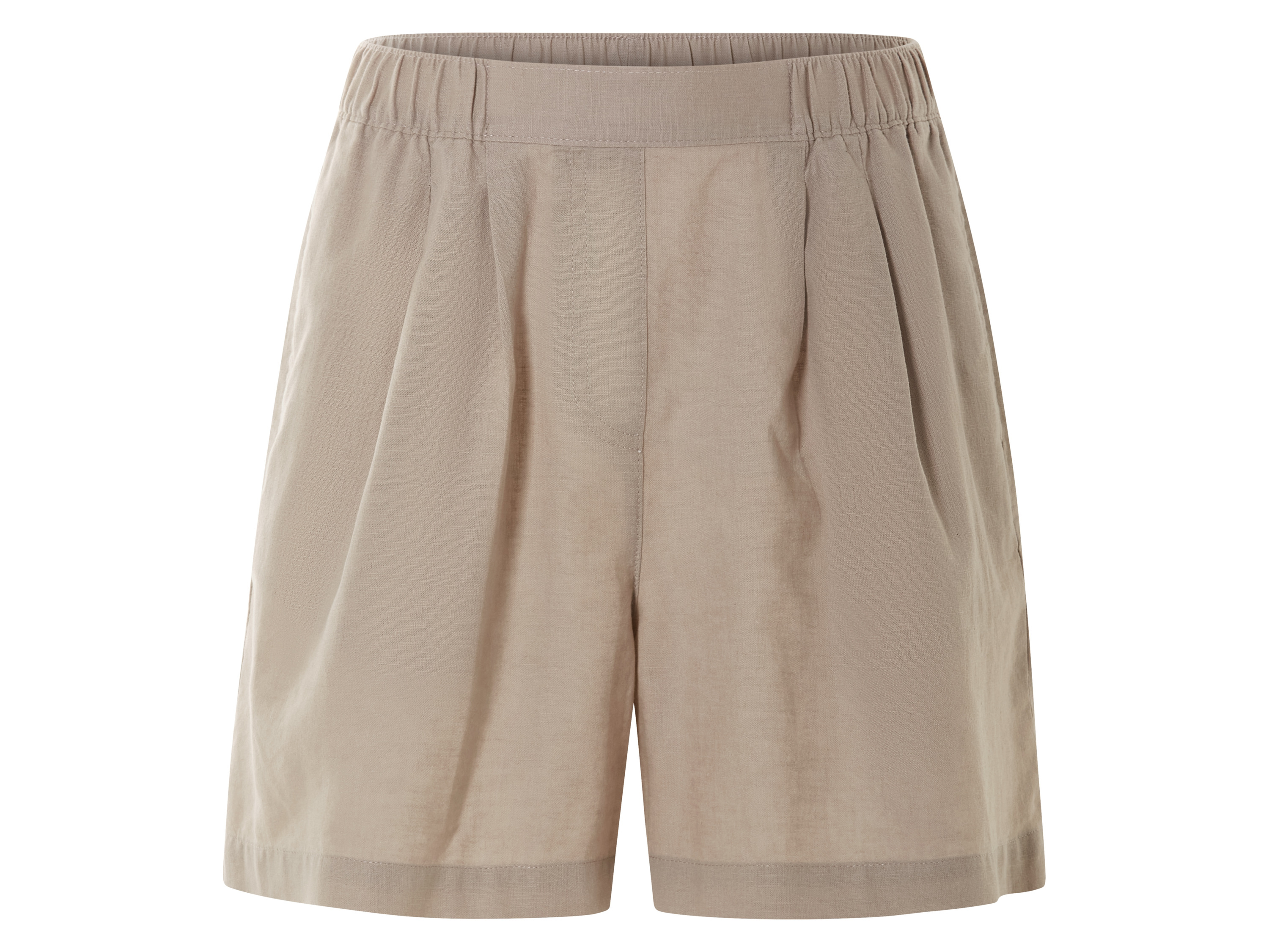 esmara® Damen Shorts (Beige, 46)““ | mit seitlichen Eingrifftaschen beige: teilelastischer Gummizugbund bunt, olive: hohe Paperbag-Taille mit Bindegürtel Schnitt: leger geschnitten Leibhöhe: beige: hohe Leibhöhe Material: Baumwolle, 30 % Leinen Pflegehinweis: waschen bei max. 40 °C nicht bleichen nicht im Wäschetrockner trocknen bügeln bis 150 °C Stufe 2. Dampfbügeleisen kann verwendet werden nicht trockenreinigen Größe: 34 – 46 Meine Lidl-Größe – so einfach gehts Deine Größe findest du in der Lidl-Größentabelle . Oeko-Tex® Standard 100 Geprüft auf Schadstoffe Zertifizierungsnummer: 14.Hbd.49419 Hohenstein Htti Standard 100 by Oeko-Tex® ist die weltweit bekannteste, unabhängige Zertifizierung schadstoffgeprüfter Textil- und Lederprodukte aller Art – vom Garn und den Stoffen bis hin zum gebrauchsfertigen Artikel. Das Label bestätigt
