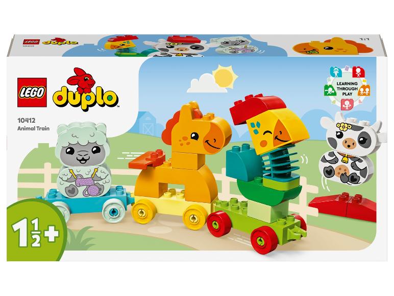 Tierzug-Bausteinset mit Schaf-, Pferde- und Hühnerfiguren, für Kinder ab 1½ Jahren