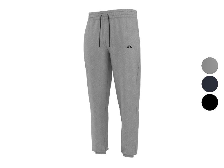 Graue Herren-Jogginghose mit schwarzen Kordeln und Logo, in drei Farben erhältlich.