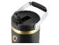 Schwarze Thermoflasche mit Goldband und Griff