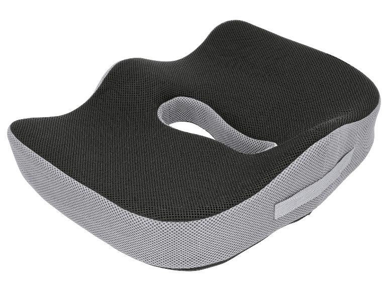 Ergonomisches Sitzkissen mit dunkelgrauem und hellgrauem Netzstoff