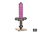 Pixelige lila Schwertlampe auf einem Ständer im Blockdesign