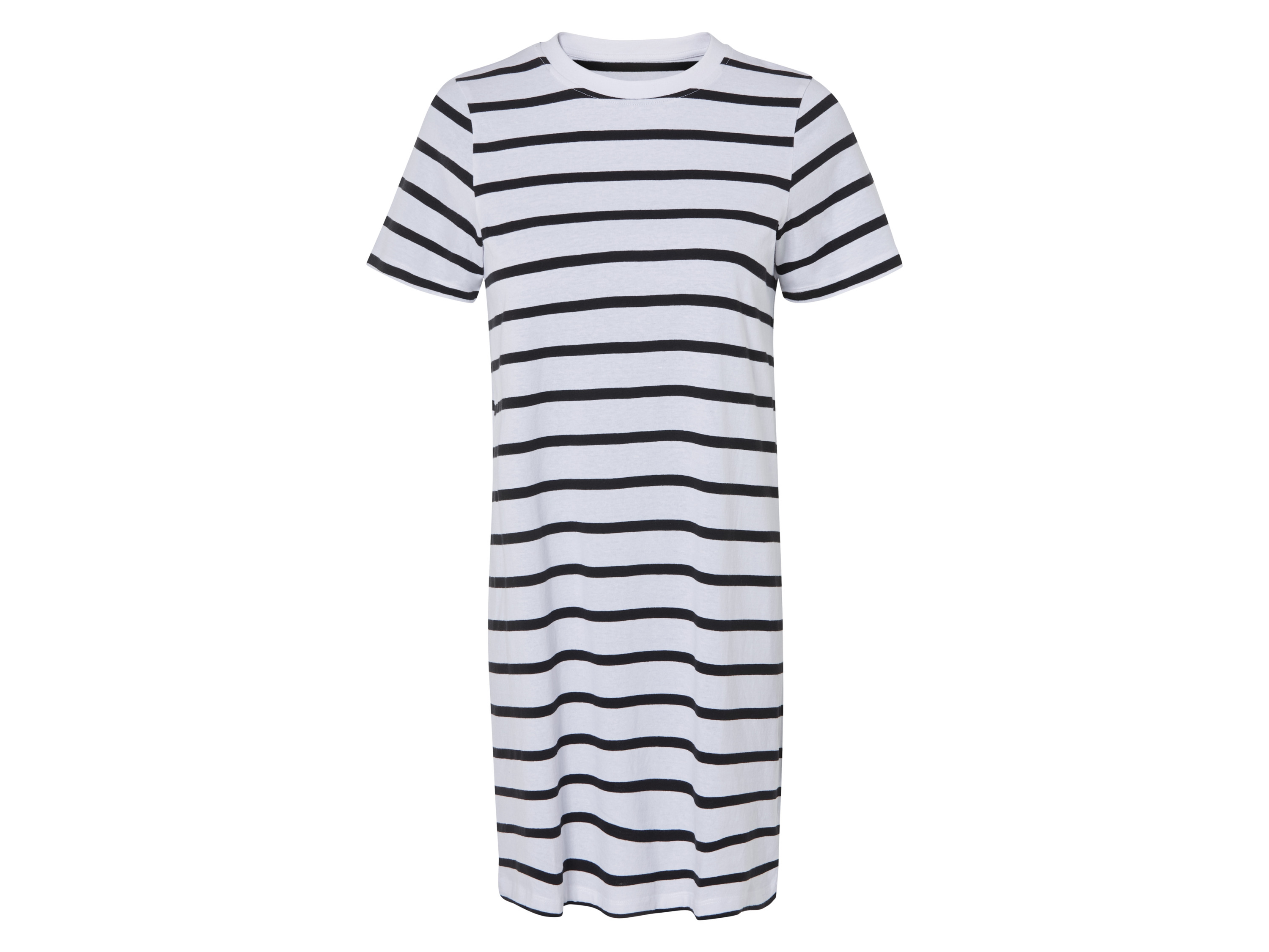 esmara® Damen T-Shirt-Kleid (Sreifen schwarz/weiß, S(36/38))““ | schwarz