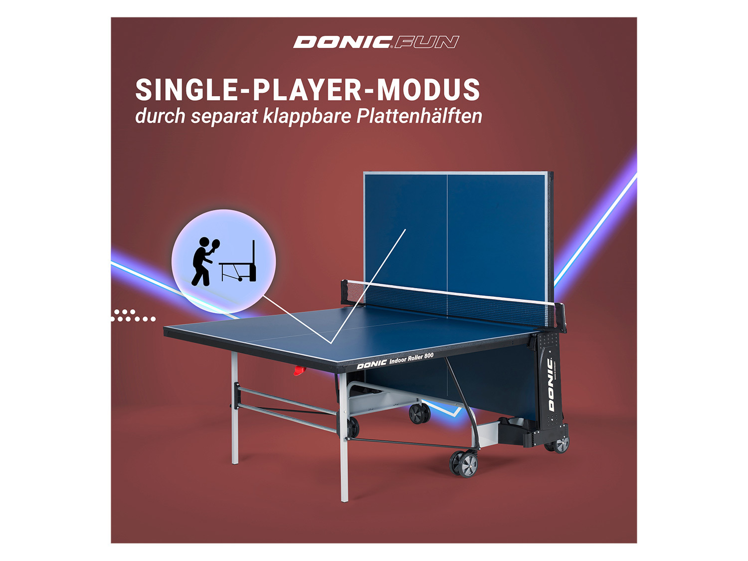 800 LIDL Tischtennisplatte DONIC | Indoor Roller