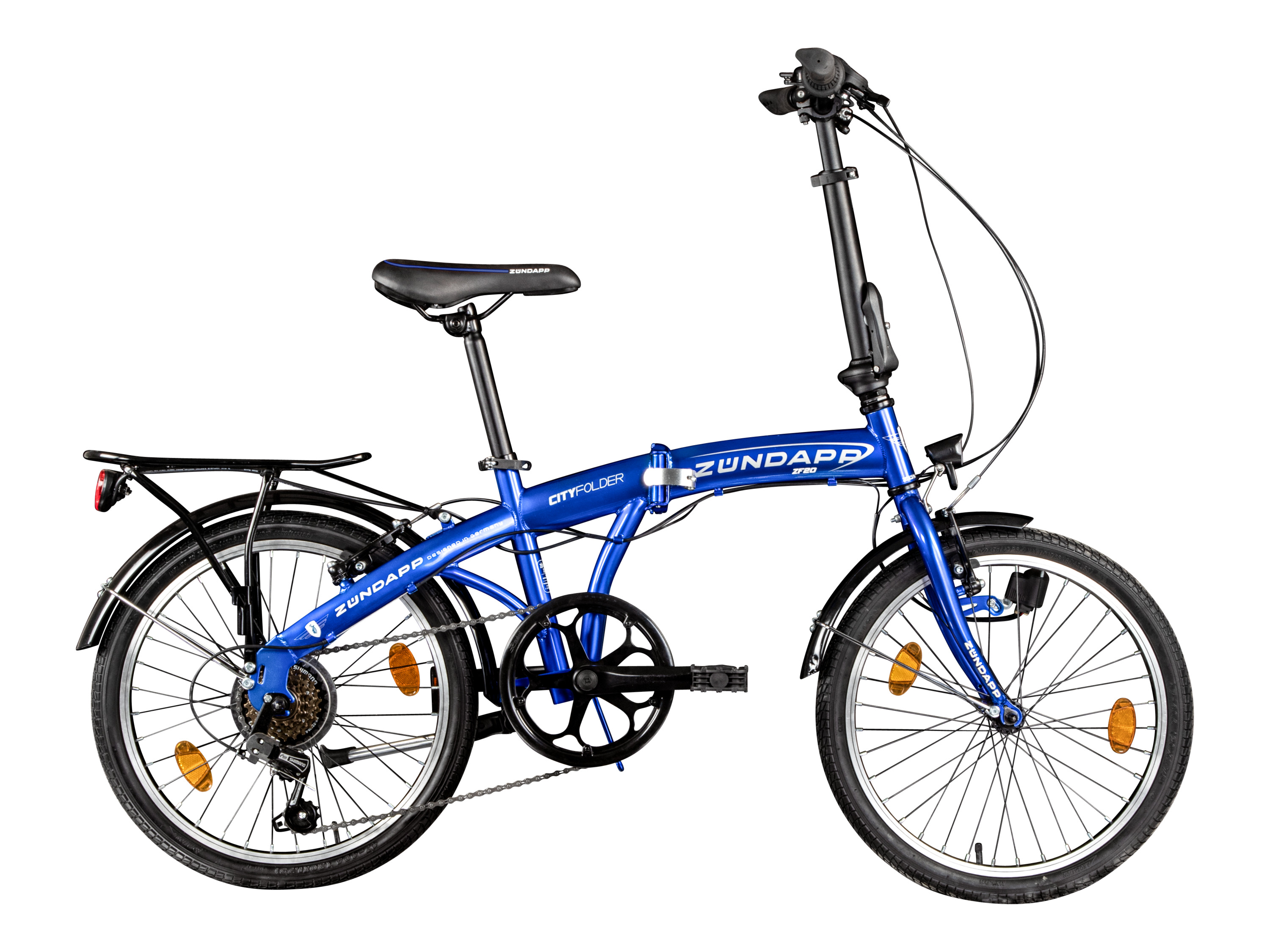 ZÜNDAPP ZF20 Speed Folder Klapprad Faltrad Stadtrad (Blau, 20 Zoll)