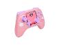 Rosa Gamecontroller mit Zeichentrickfigur, Wolken und Sternen.