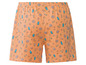 Orange Shorts mit Donut- und Eiscreme-Druck.