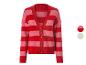 ESMARA® Damen Grobstrick-Cardigan mit roten und rosa Streifen