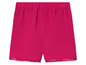 Rosa Shorts mit Pompon-Besatz.