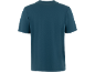 Rückenansicht eines schlichten dunkelblauen Herren-T-Shirts.