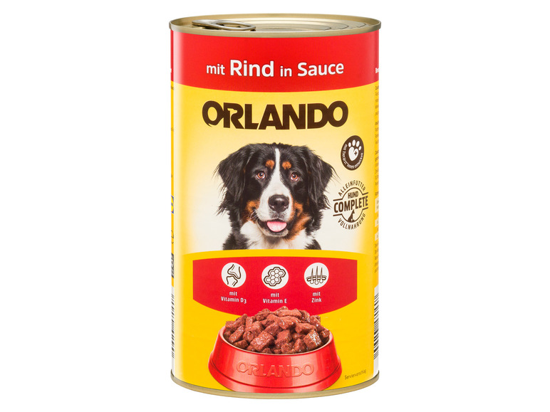 Gehe zu Vollbildansicht: ORLANDO Hundevollnahrung mit Rind in Sauce, 6 x 1240 g - Bild 2