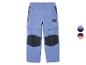 Blaue Wanderhose für Kinder mit schwarzen Details.