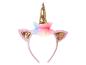 Einhorn-Haarreif mit goldenem Horn, rosa Ohren und Regenbogen-Tüll