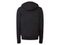 Schwarzer Kapuzenpullover.