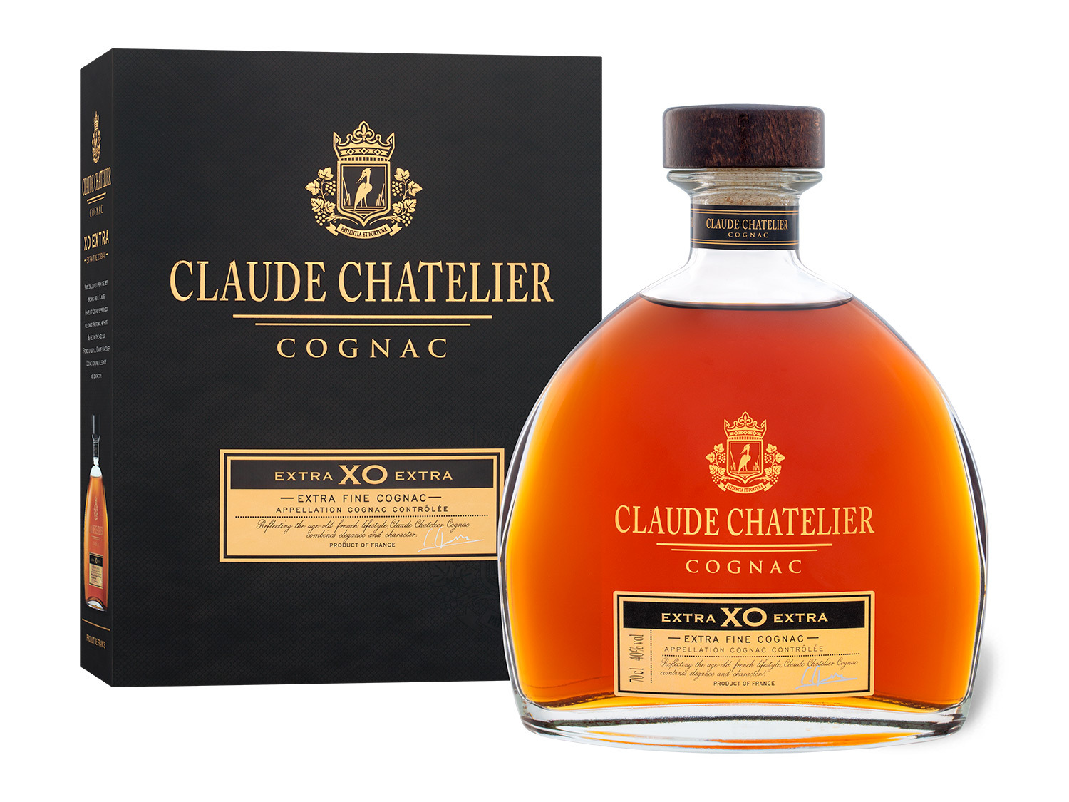 Claude 40% Geschenkbox Chatelier Cognac Vol mit XO