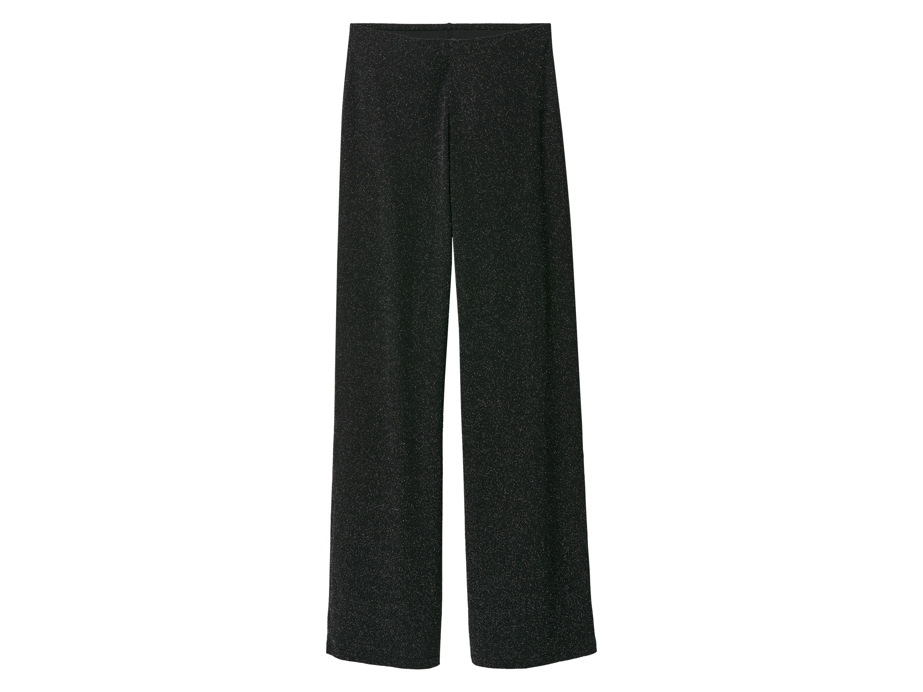 ESMARA® Damen Wide-Leg-Hose (Glitzer/schwarz, XS(32/34))