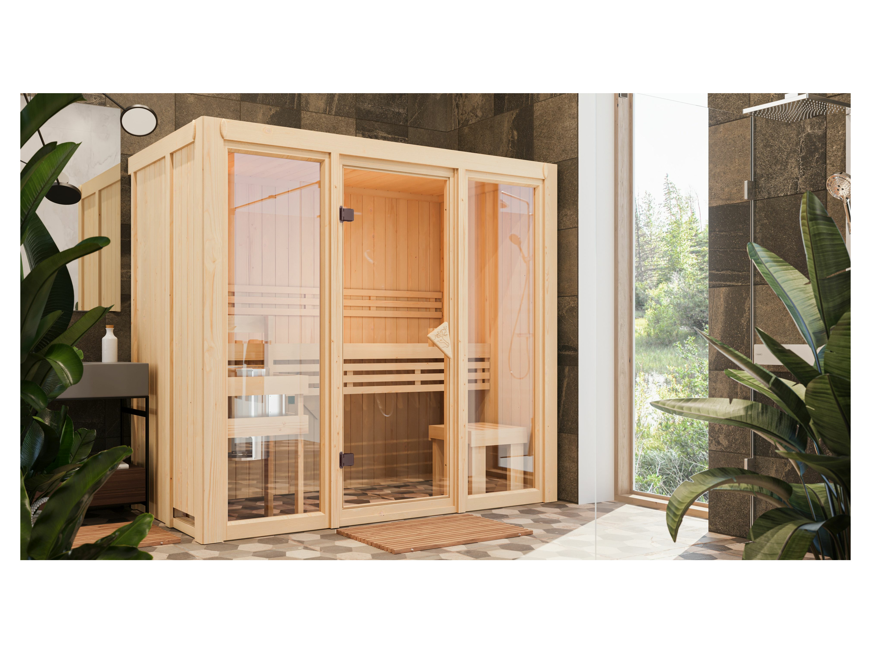 Karibu Shorty 3,6 kW (Bio-Ofen externe Steuerung, 216 x 122 cm)““ | Steuergeräteverkleidung