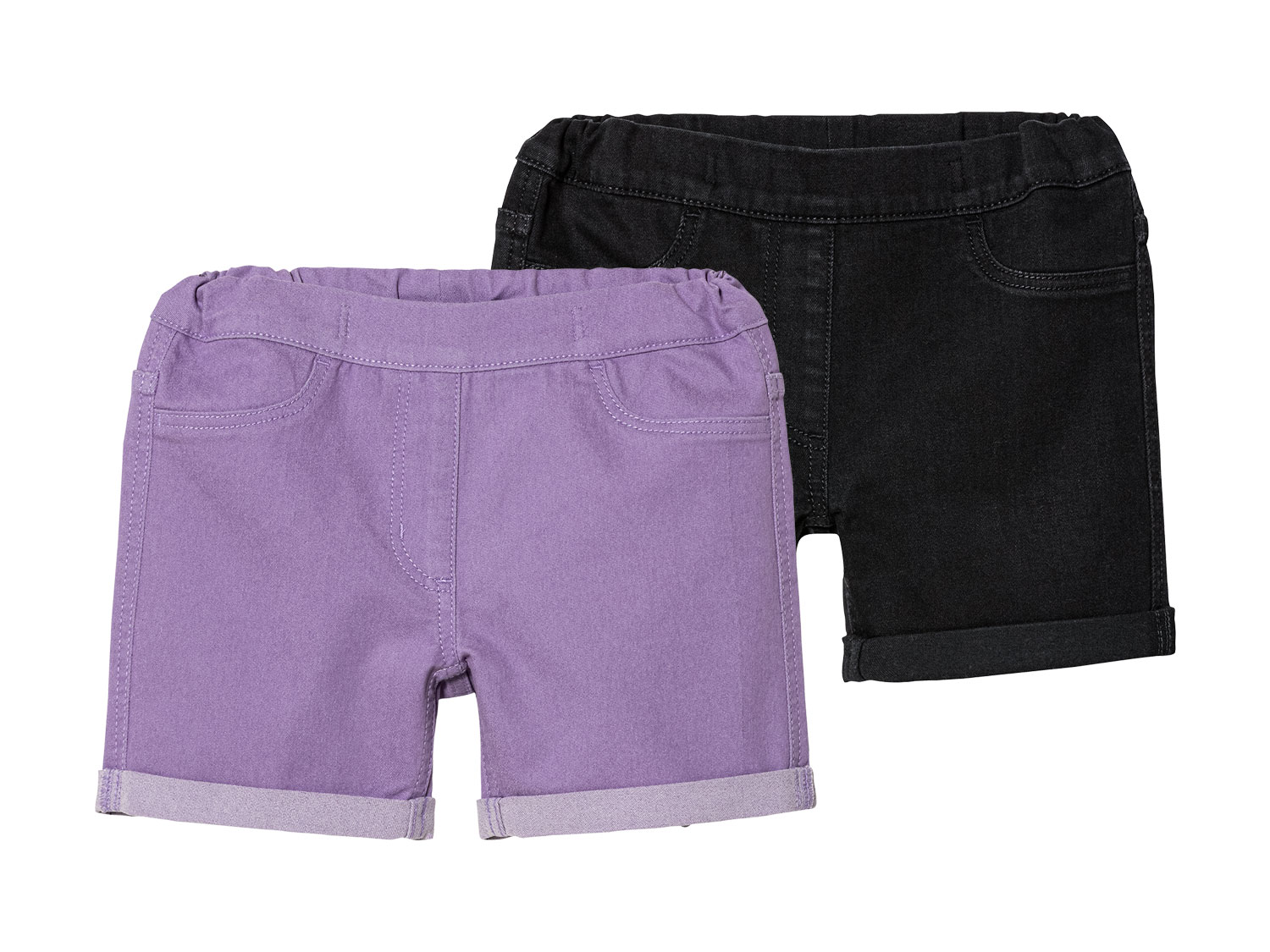 lupilu® Kleinkinder Denimshorts (122/128, lila/schwarz) | 04335633057500
